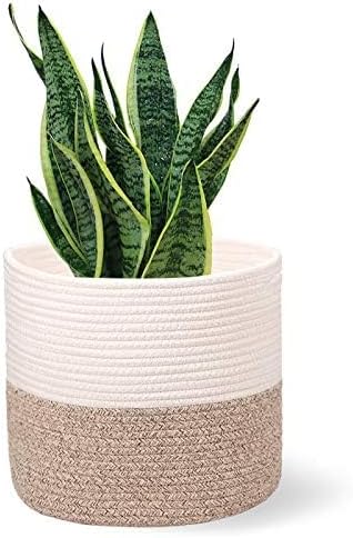 Planter Baskets for Indoor 11" Cotton Rope 11"x11"Khaki - Image 2