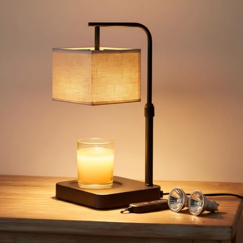 MOAFINA Linen Candle Warmer Lamp with Timer, Height Adjustable Dimmable by MOFINA