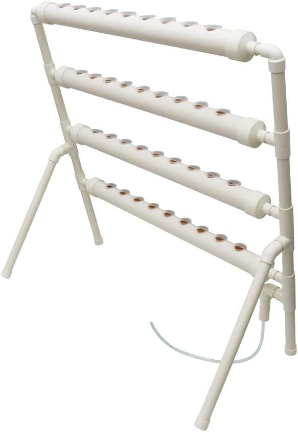 Wall-Mounted Hydroponic Grow Kit 36 Plant Sites Hydroponics Planting System 4 Food-Grade PVC Pipes Hydroponic Gardening Indoor System with 110V Well Pump,Planting Sponge,Hose