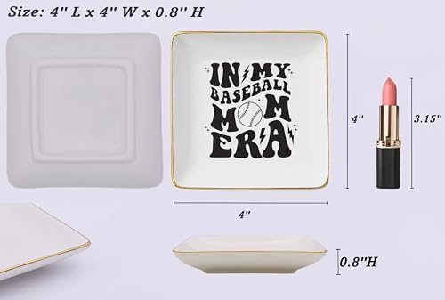 NZY Gifts for Baseball Coach,in My Baseball Mom Era,Game Day Gift for Mom,Sport Mom Gift,Mother's Day Gift,Birthday Gifts for Mother Mama-Christmas Gift-Ceramic Jewelry Tray Trinket Holder Ring Dish - Image 5