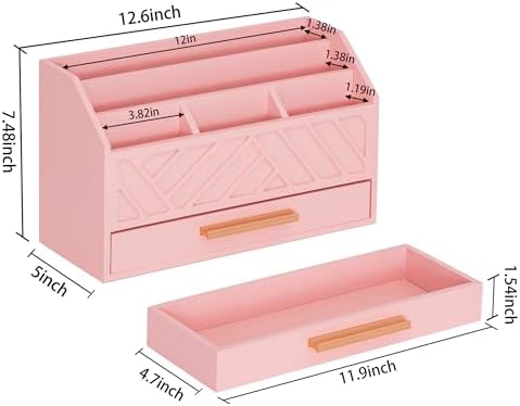 Desk Organizer with Drawer, Countertop Bill Mail Organizer and File Storage - Image 6