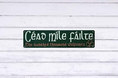 Céad Míle Fáilte Irish Welcome Sign Wall Decor For Living Room Bedroom Dining Garden Bar Cafe Classic Home Accent & Travel Souvenir for House warming & Irish Culture Enthusiasts 4x16 in - Image 6