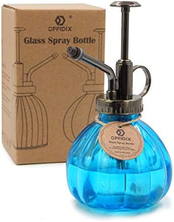OFFIDIX Glass Spray Bottle Blue Plant Mister Vintage Pumpkin Water Can6.7oz by Offidix