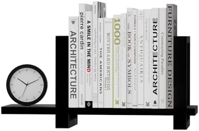 100% Solid Wood Adjustable Desktop Bookshelf, Retro Tabletop Bookshelf, Desk holder Shelf for Living Room, Home, Office, Perfect for Magazine, Books, Cookbooks, No Tools Required to Assemble (Black) by Soultopxin