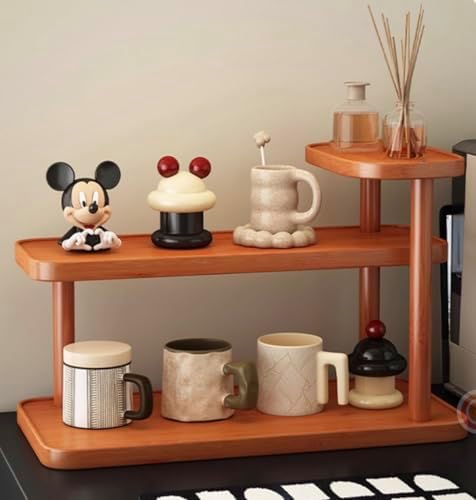 HealthEmpire 3-Tier Cosmetic Organizer Shelf for Countertop – Wooden Makeup & Skincare Storage Rack, Bathroom Vanity Display Stand for Perfume, Toiletries & Office Desk Organization (Brown) - Image 5