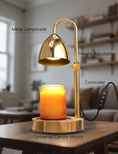 Candle Warmer Lamp with Timer Dimmable, Lamp Candle Warmer Birthday Gifts for Women, Black Adjustable Wax Melter Warmer for Jar Candles, House Warming Gift Home Decor - Image 4