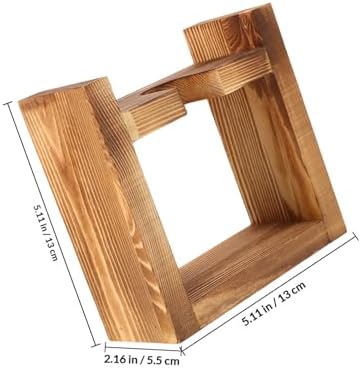 TOYANDONA Hydroponic Planter Vase with Wooden Stand, Desktop Water Propagation Bulb Vase for Air Plants, Contemporary Curved Plant Holder for Home and Office Decoration - Image 2