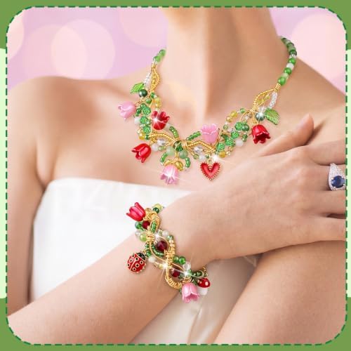 XunYee 8569 Pcs Beaded Plant Kit, Forever Plant Bead Kit, Green A, Novelty - Image 5