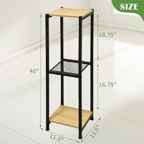 Dipion 3 Tier Pedestal Stand,40 Inch Tall Plant Stand Indoor,Yellow Oak - Image 5