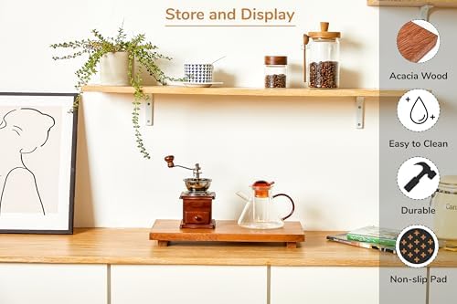 Large 16" Acacia Wood Riser Pedestal Stand for Kitchen Counter - Image 2