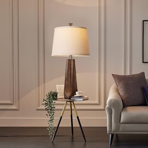 WIHTU 27" Wood Grain Resin Table Lamp Set of 2,Modern Beside Lamp for Decor - Image 6