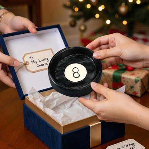 Roowest 8 Ball Jewelry Tray Black Trinket Dish Resin Home Decor - Image 6