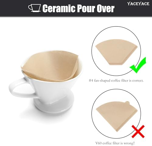 Pour Over Coffee Maker, Single White Ceramic Coffee Dripper - Image 3
