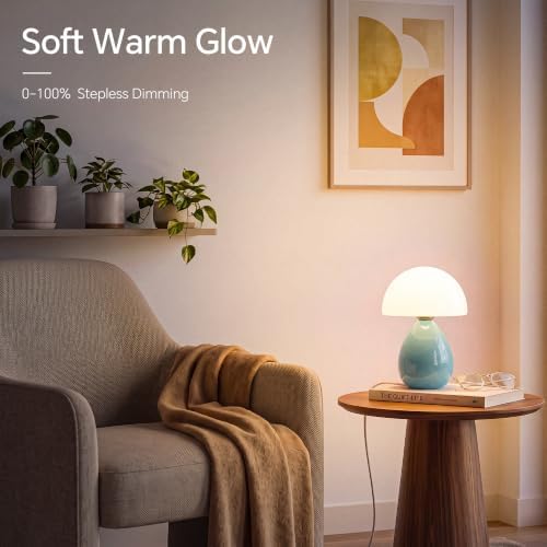 Dawnwake Mushroom Lamp Table Lamp for Bedroom-Small Desk Table Lamps,Blue - Image 4