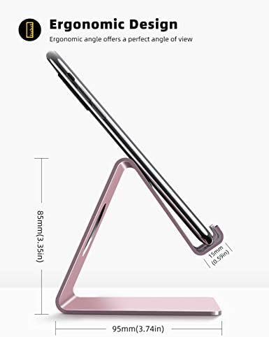 Lamicall Pink Phone Stand, Desk Accessories - Rose Gold Pink Cell Phone Holder, Office Decor, Office Desk Accessories, Suitable for iPhone 16 15 14 13 Pro Max, 4-8'' Phone - Image 4