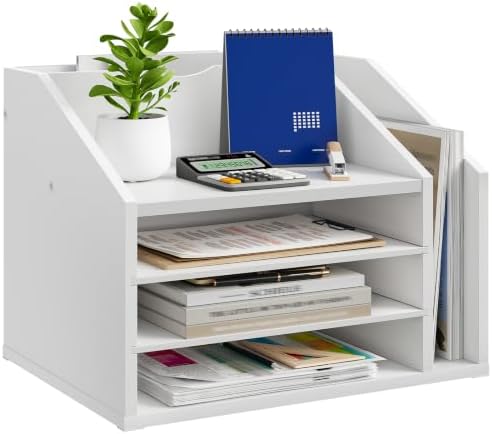 CHOEZON Wooden Desk Organizer, File Organizer with Adjustable Partitions by Choezon