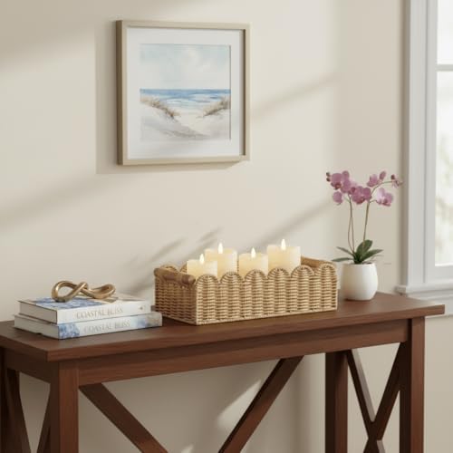 CubesLand Scalloped Toilet Paper Storage Basket W/Handle for Home Decor - Image 5
