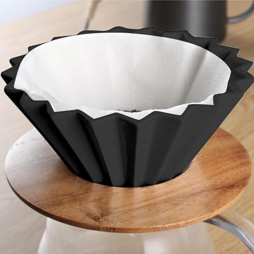 Origami Filter Cup,Ceramic Pour Over Coffee Maker, Non-Electric Pour Over Coffee Dripper, Easy Manual Brew Maker, Single Cups Porcelain for Home, Cafe, Camping, Coffee Gifts (White) - Image 2