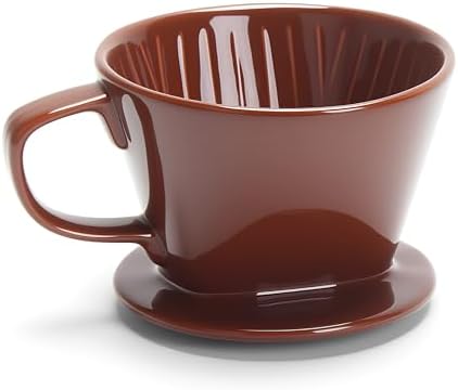 Ceramic Pour Over Small, Ceramic Pour Over Coffee Dripper, Brown by YACEYACE