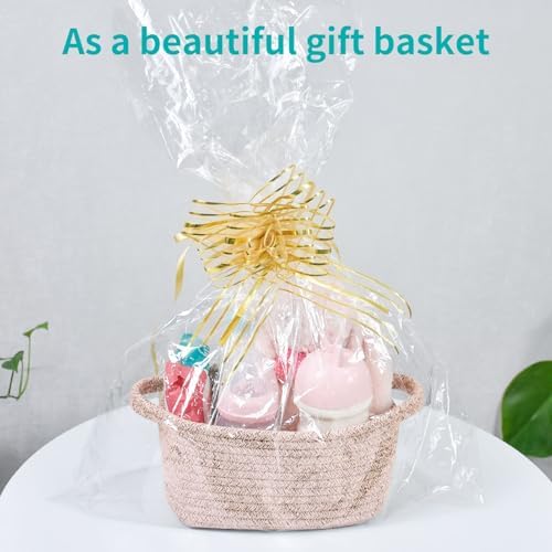 Abenkie Small Storage Basket, Cute Cotton Rope Woven Boho Decorative Toy Dog Cat Basket for Nursery, Living Room, Spa, Gift - XS, Brown - Image 6