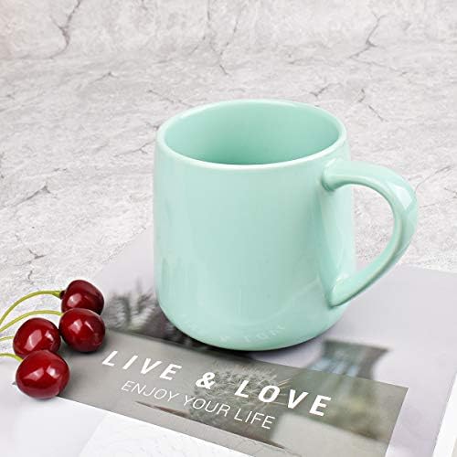 Bosmarlin Large Glossy Ceramic Coffee Mug, Tea Cup for Office and Home, 18 oz, Suitable for Dishwasher and Microwave(Mint Green, 1) - Image 4