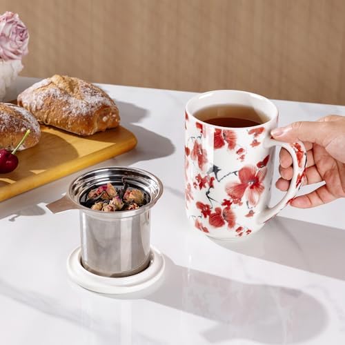 AmorArc Tea Cup With Infuser and Lid, 18oz Loose Leaf Tea Mug With Steeper - Image 5