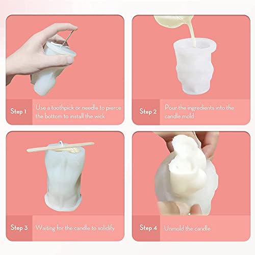 Candle Molds - Silicone Mold for Candles Making, DIY 3D Moulds for Soy Wax, Beeswax, Scented Candle, Valentine's Day Gifts (Body) - Image 5
