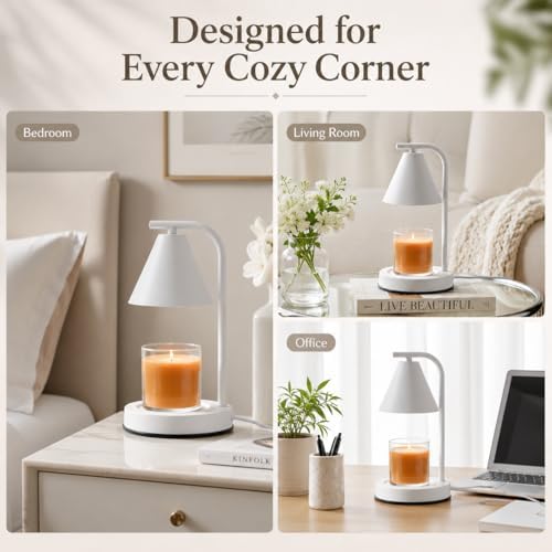 White Candle Warmer Lamp, Electric Candle Lamp Warmer Birthday for Women - Image 4