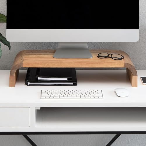 Anji Mountain Monitor Stand for Desk - Desktop Organizer & Laptop Riser, Ergonomic Monitor Riser, Space-Saving, Durable, Easy Assembly & Ideal for Home & Office, Mango, Classic by AnjiMountain