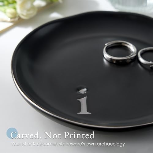 Lolalet Handmade Ceramic Ring Dish Jewelry Tray Plate with Initial, Small Monogram Gift for Her Women Girls Mother, Hostess, Engagement, Bridal Shower, Maid of Honor, Bridesmaid, Birthday, Christmas - Image 2