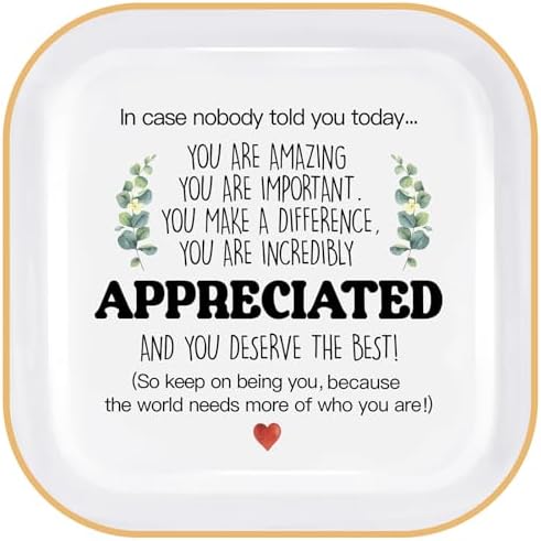 PUDDING CABIN Thank You Gifts for Women, Ceramic Jewelry Dish Tray, Birthday Christmas Appreciated Gifts for Coworkers, Teachers, Nurses & Boss Lady, Boss Day Gifts for Women by PUDDINGCABIN