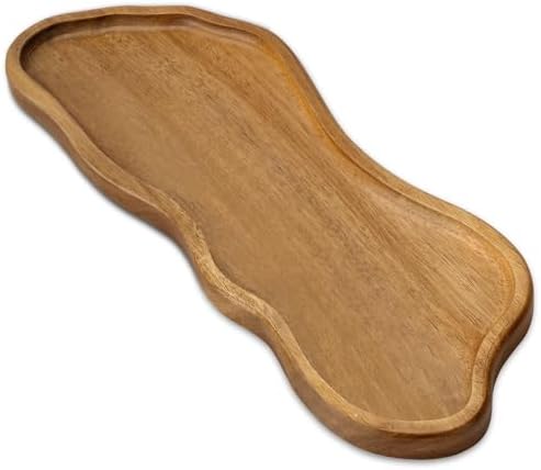 Small Wood Tray – Acacia Serving Platter Vanity Tray Mini Wooden Tray Decor by WILLKOMMEN