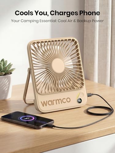Warmco D3 Portable Travel Fan 10000mAh, Ultra-Slim, 10-24H Battery Life - Image 5