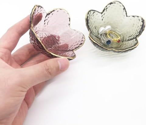 Small Ring Dish Jewelry Tray, Glass Jewelry Dish Trinket Bowl, Crystal Ring Holder Dish Jewelry Plate, Nightstand Decor Jewelry Holder Dish, Engagement Jewelry Bowl Dish for Rings, Earrings - Image 6