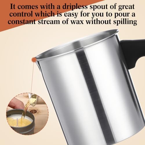 Ziliny 6 Pcs Candle Making Pouring Pot Wax Pouring Pitcher, 1.2 L - Image 3