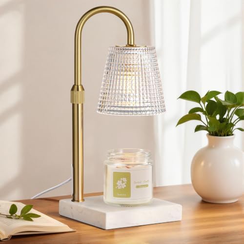 White and Gold Marble Candle Warmer Lamp,Luxury Home Decor by Hong-in