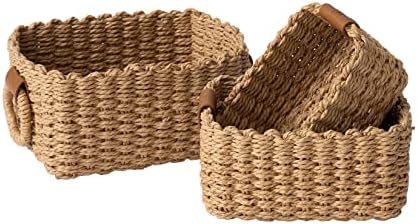 LA JOLIE MUSE Small Wicker Baskets for Organizing, Desert 3 Pack by LaJol%C3%ADeMuse