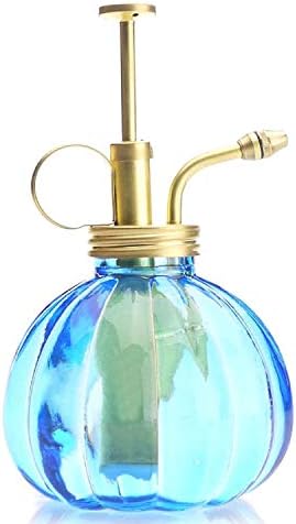 Vintage Style Glass Pumpkin Bottle Sprayer Watering Can Plant Mister with Brass Sprayer Head (Blue) by Layboo