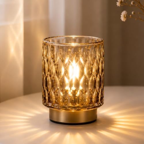 Battery Operated Table Lamp,Cordless Small Decorative Lamp,Amber Gradient by Ularoom
