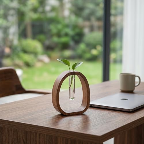 Wooden Frame Glass Test Tube Vase,Hydroponic Propagation Station - Image 5