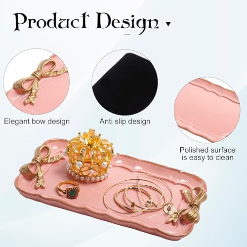 Warmtree Bow Jewelry Tray, Coquette Trinket Dish, Vanity Decor - Image 3