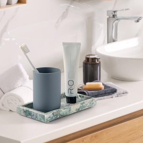 Natural Small Marble Vanity Tray, Stone Organizer for Bathroom & Kitchen - Image 5