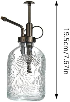 Spray Bottle for Plants, Plant Mister Spray Bottle, Glass Plant Mister Spray Bottle, Embossed Vintage Glass Watering Can, Succulent Watering Bottle with Top Pump for Outdoor (SS) - Image 2