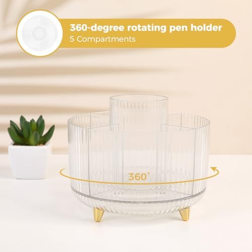 SKYDUE Gold Office Supplies Set with Pencil Holder for Desk - Image 3