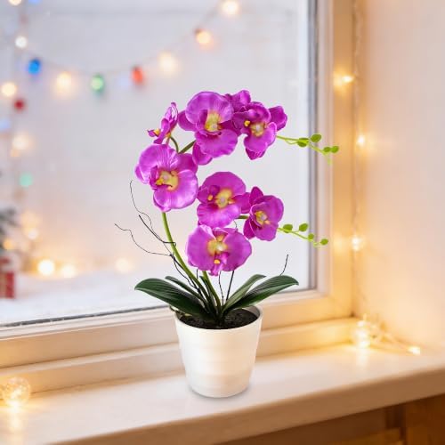 Purple Orchid Lamp Gifts for Women Flower Decor for Bedroom Coffee Shop - Image 7