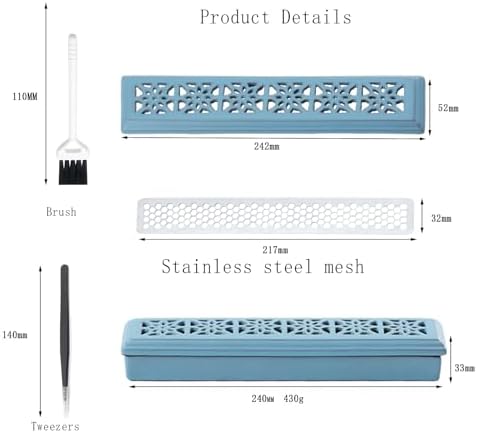 CEREMONY Incense Holder,Ceramic Incense Holder for Sticks with Ash Catcher,Coffin Style Incense Box,Incense Burner for Meditation Yoga Spa Room Decor(Blue) - Image 6