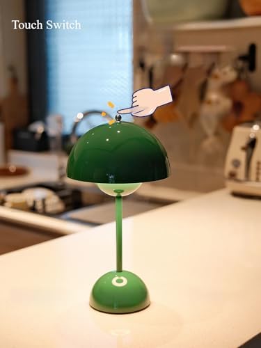 Flower Bud Lamp, Cordless Rechargeable Mushroom Table Lamp, Cream Grey - Image 6