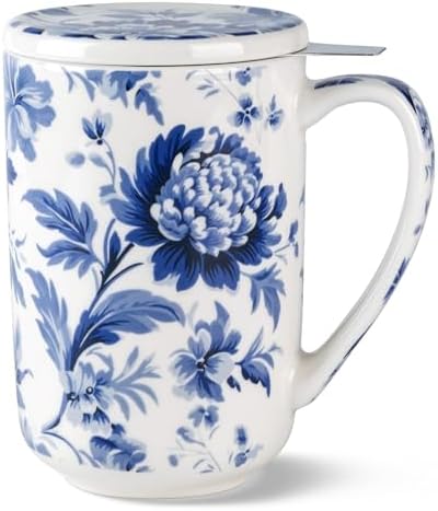 AmorArc Tea Cup With Infuser and Lid, 18oz Loose Leaf Tea Mug With Steeper by AmorArc