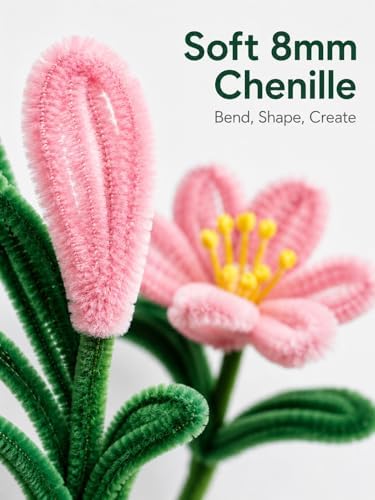 Anpyxun Pipe Cleaner Flower Kit, 600-Piece Chenille Stems for Adults - Image 5