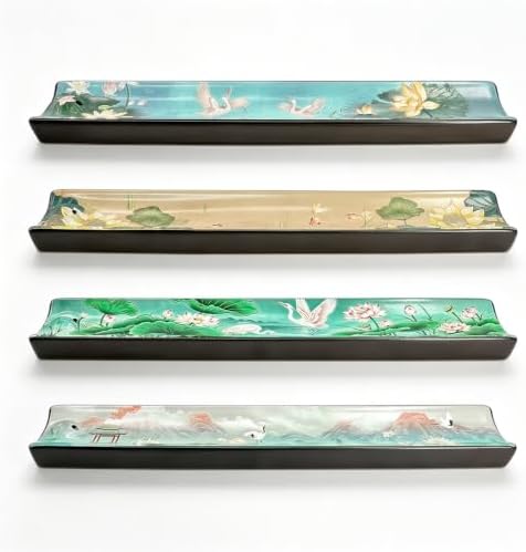 Incense Holder for Sticks, Ceramic Incense Burner with Ash Catcher, Aesthetic Home Decor for Room & Office, Traditional Chinese Art Tray, Unique Housewarming Gift for Meditation Sanctuary (Green) - Image 5